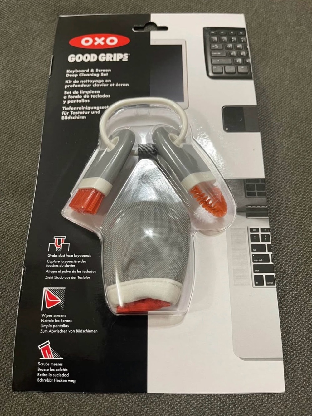 OXO Good Grips Keyboard & Screen Cleaning Set - Gray and White